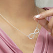 Eternal Love: JeenMata Infinity Pendant Necklace in 18K White Gold - A Thoughtful Gift for Her Anniversary