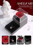 Eternal Love: Preserved Red Rose & Heart Necklace Gift Set - Express Your Feelings in 100 Languages for Every Special Occasion