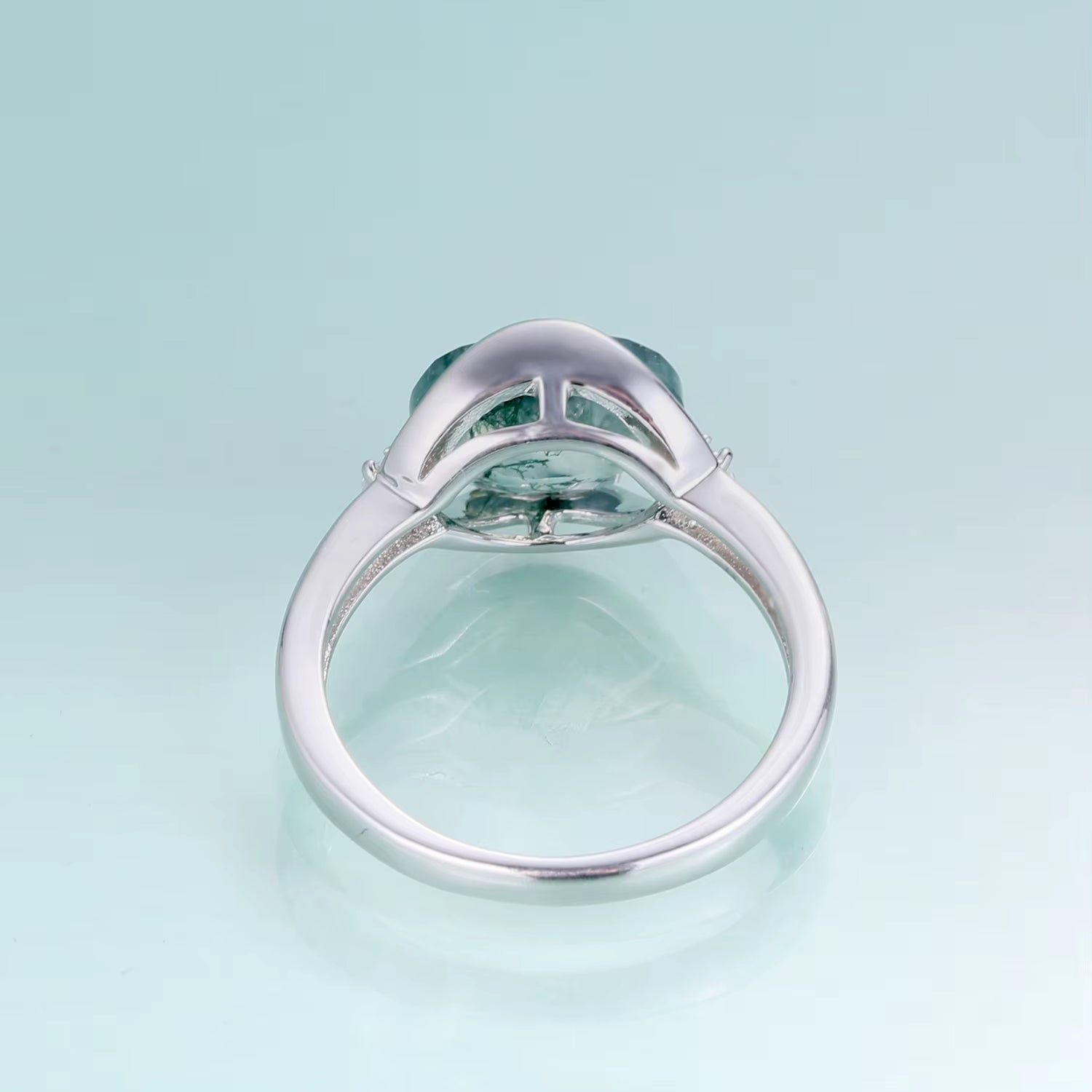 Birthstone Dainty Ring 8X10Mm Oval 2.91Ct Natural Moss Agate Gemstone Ring in 925 Sterling Silver Gift for Her