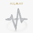 Stylish Real 925 Sterling Silver Fashion Personality Lightning Zircon Finger Ring for Women Luxury Party Jewelry