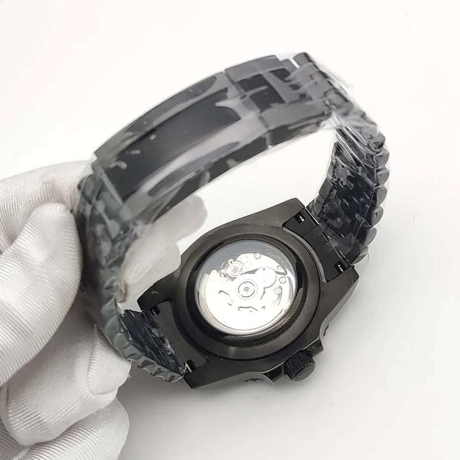 Men'S Watch Automatic Mechanical Watch Movement Sapphire Glass Waterproof Crown Black Fashion Watch