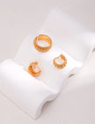 Gold Bead Huggie Hoops Earring