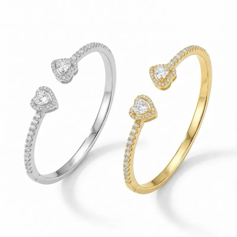 Charming Heart You Bangle Bracelet - Elevate Your Style with Elegance