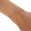 Nuragold 10K Real Yellow Gold Figaro Link 2.5Mm Chain Bracelet or Anklet (7