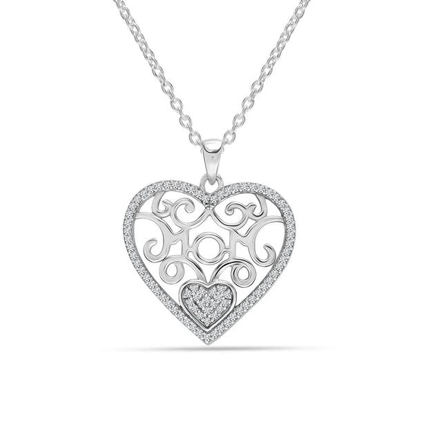 Elegantly Crafted LeCalla 925 Sterling Silver Heart Pendant Necklace - A Timeless Gift for Women and Teens, 18"