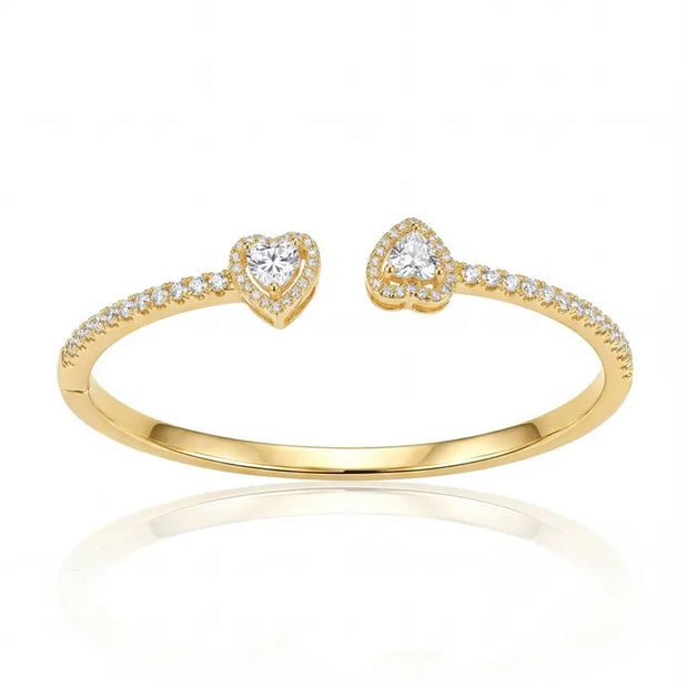 Charming Heart You Bangle Bracelet - Elevate Your Style with Elegance