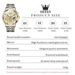 OLEVS Watches for Men Business Dress Luxury Analog Quartz Chronograph Two Tone Gold Plated Stainless Steel Waterproof Luminous Date Casual Mens Wrist Watches Reloj Para Hombre