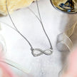 Eternal Love: JeenMata Infinity Pendant Necklace in 18K White Gold - A Thoughtful Gift for Her Anniversary