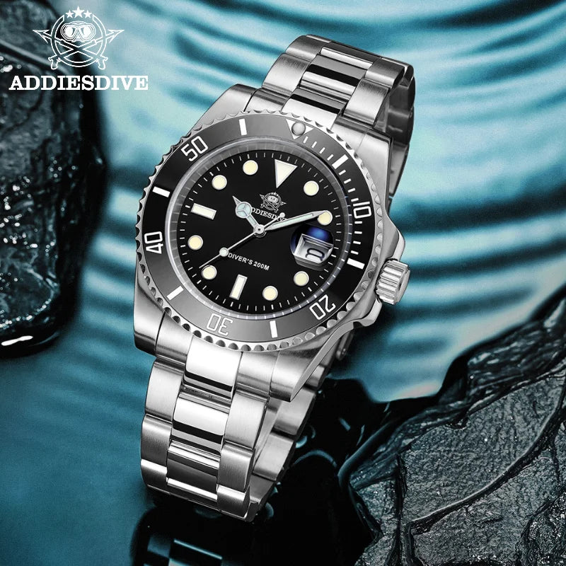 Fashion Watch Stainless Steel Diver Watch 200M C3 Super Luminous Sport Luxury Watch Reloj Hombre Quartz Men Watch