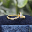 585 14K 10K 18K Gold 925 Silver Chevron Style Ring 0.316 DEW MARQUISE CUT Delicate Moissanite Wedding Band Rings
